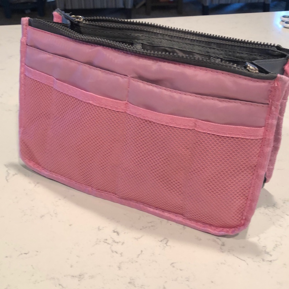Pink purse organizer insert